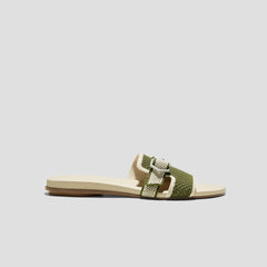 Square-Toe Flat Sandals (Delia)