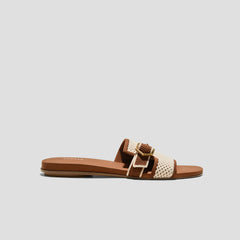 Square-Toe Flat Sandals (Delia)