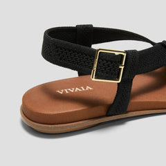 Square-Toe Slingback Toe Ring Sandals (Derorice)