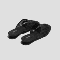 Square-Toe Mesh Sandals (Maura)