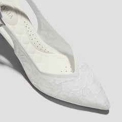 Pointed-Toe Lace Reborn™ Slingback Heels (Addison)