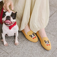 Round-Toe Embroidered Loafers (Audrey)