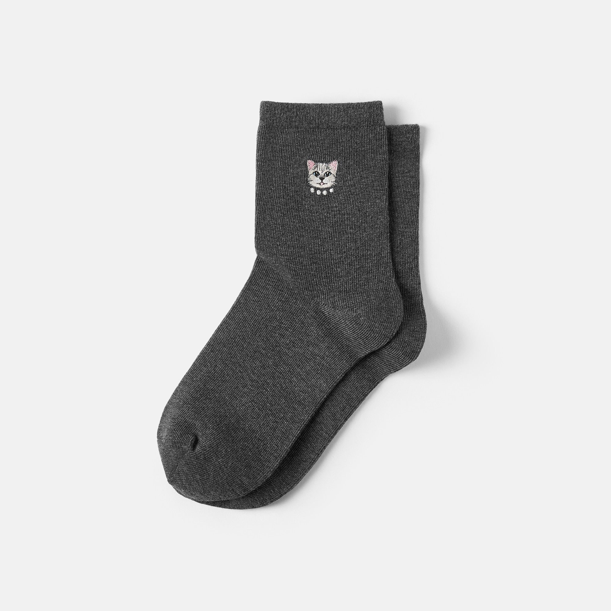 1 Pair Animal Jacquard Crew Socks (Aubrey)