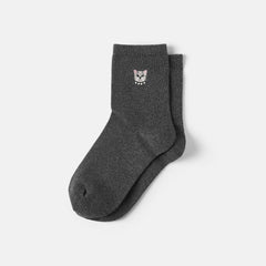 1 Pair Animal Jacquard Crew Socks (Aubrey)