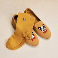 1 Pair Animal Jacquard Crew Socks (Aubrey)