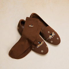 1 Pair Animal Jacquard Crew Socks (Aubrey)